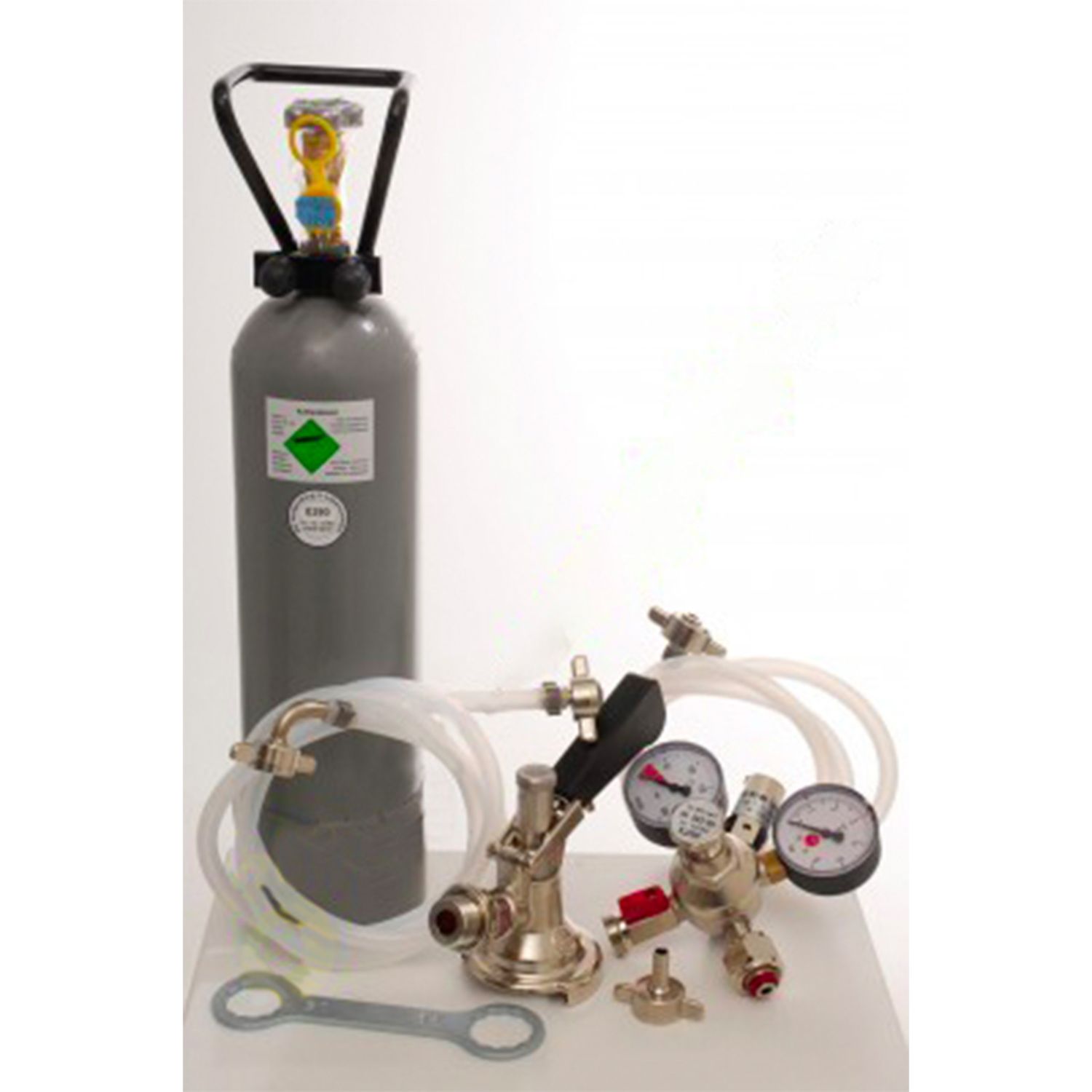 Zubehörpaket 2 mit Kombi-Fitting, 7mm, Bierschlauch und 2,0 kg CO2 für 1-leitige Zapfanlagen