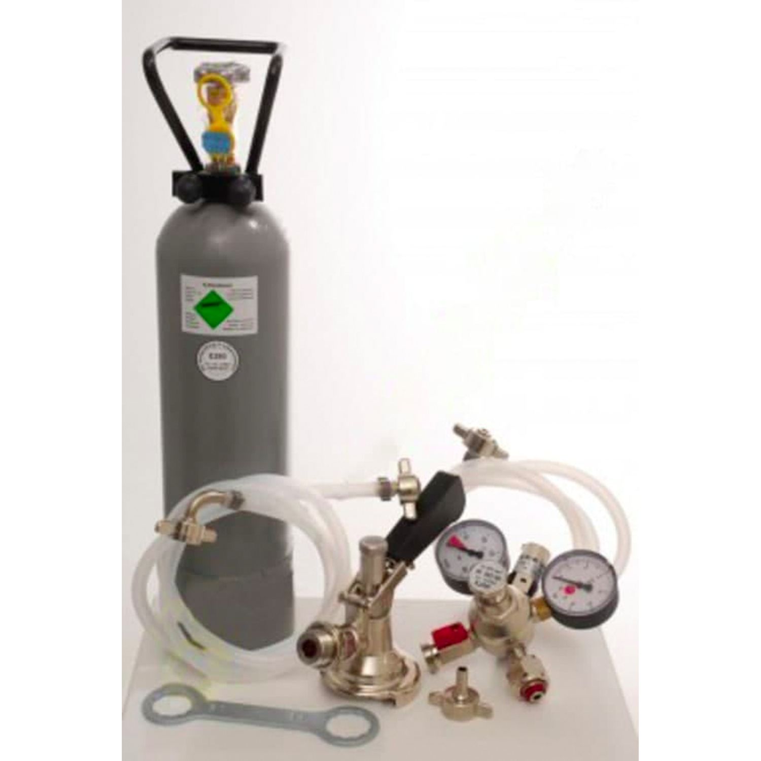Zubehörpaket für Kontakt 2-leitig mit 2x Flach Fitting ohne Co2 Flasche