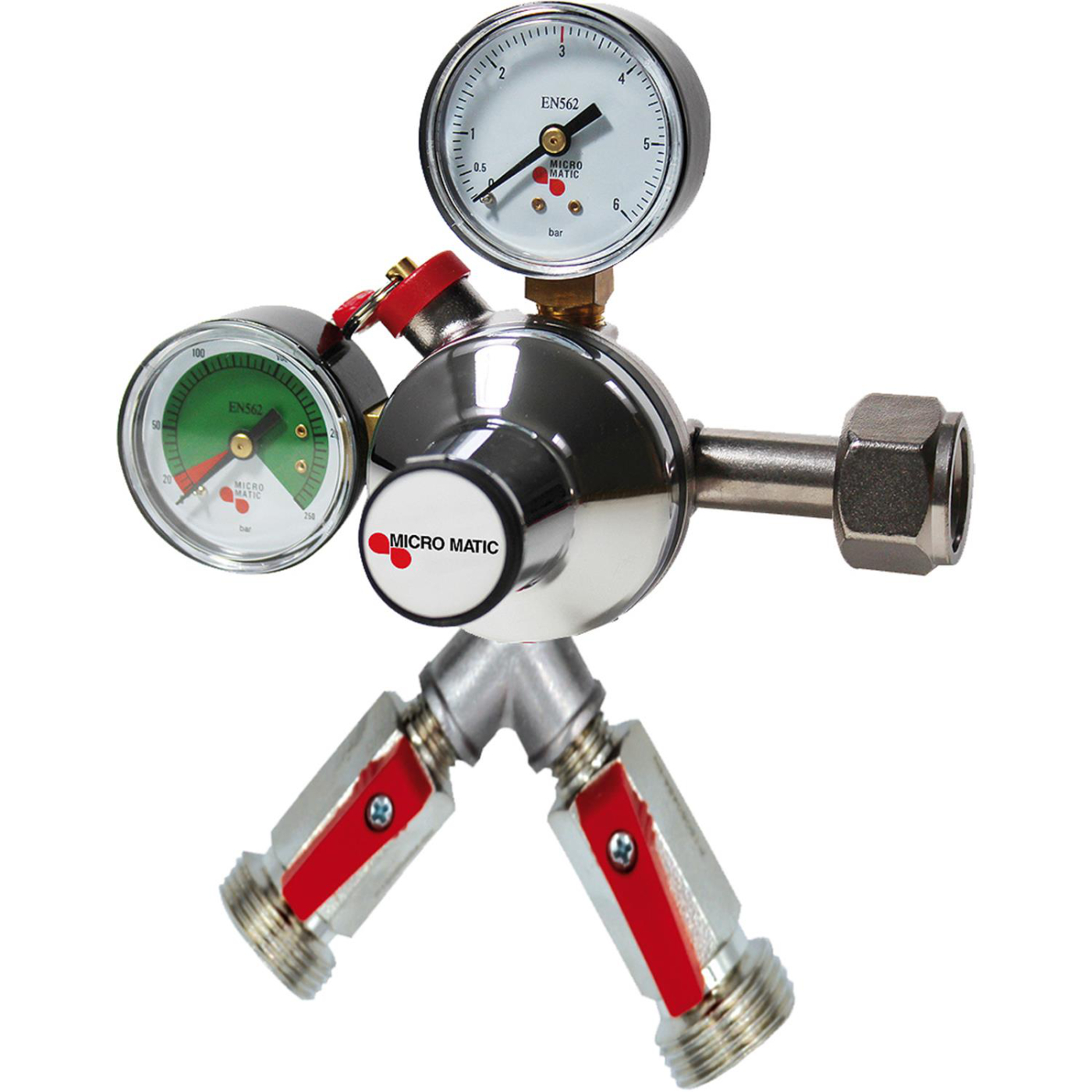 Druckminderer, Druckregler, Druckreduzierventil - CO2, Premium Micro Matic, 2-leitig